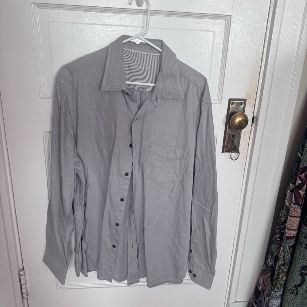 Tasso Elba Light Gray Button-Up Shirt